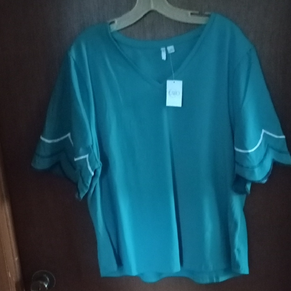 Cato Turquoise Short Sleeve Top